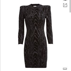A.L.C. ZIGGY METALLIC MINI DRESS IN BLACK